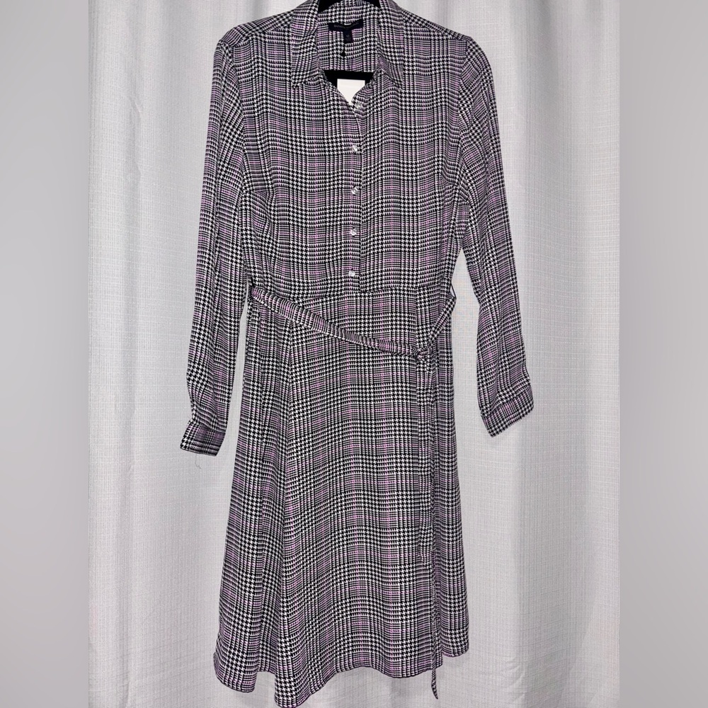 NWT Banana Republic houndstooth shirtdress size 12